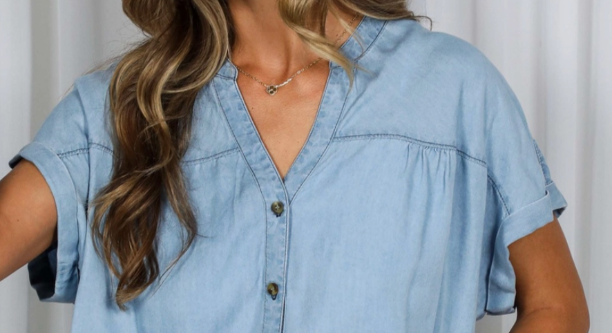 Blue Skies Tencel Chambray Top