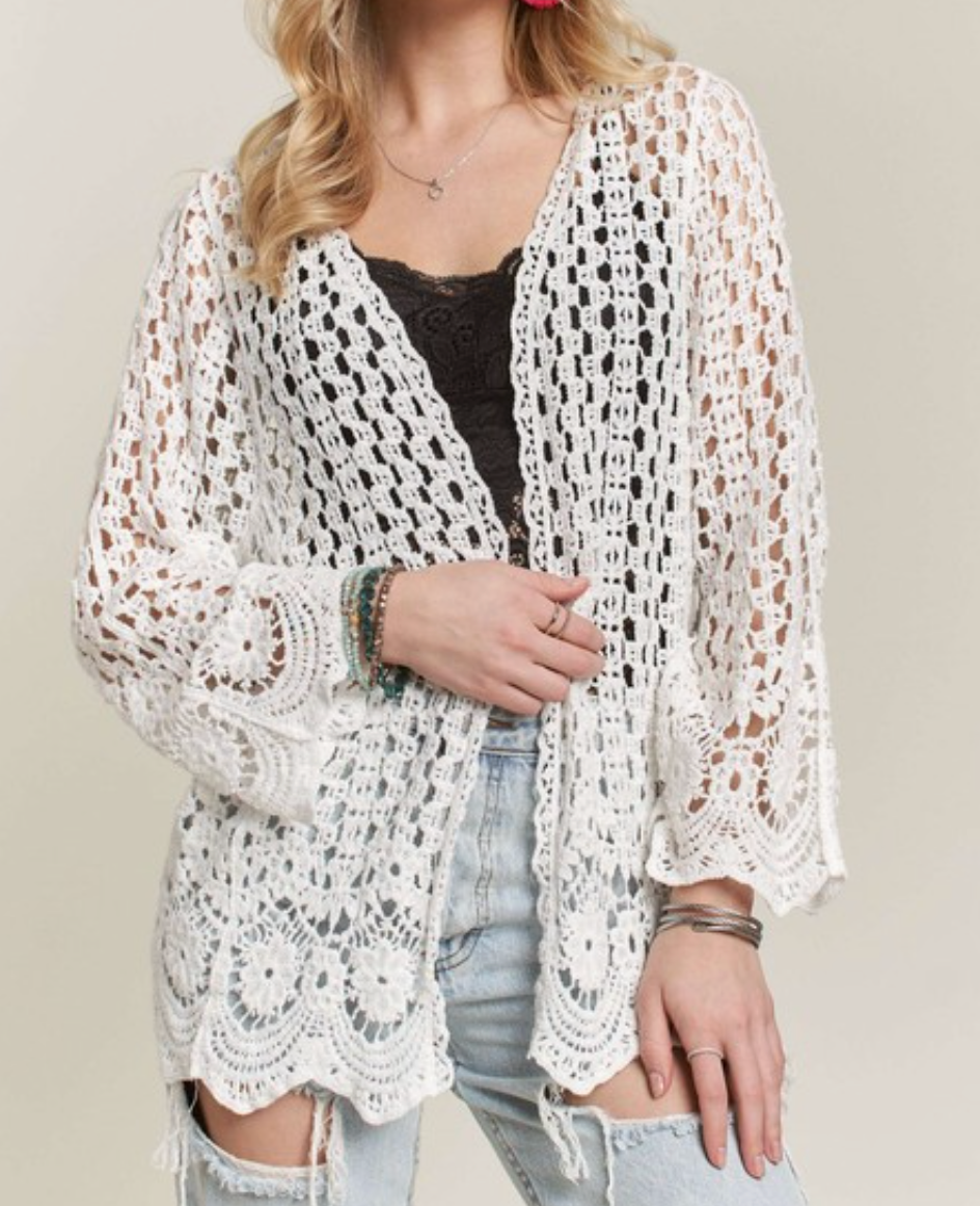 Whispering Willow Cardigan WHITE