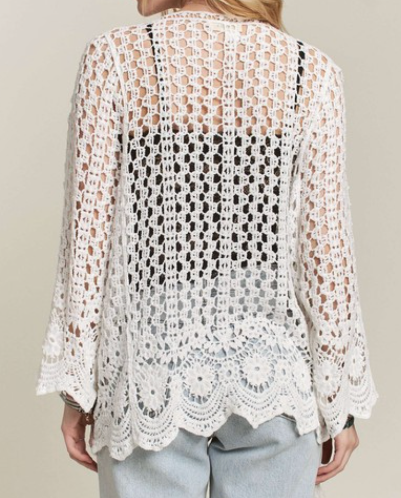 Whispering Willow Cardigan WHITE