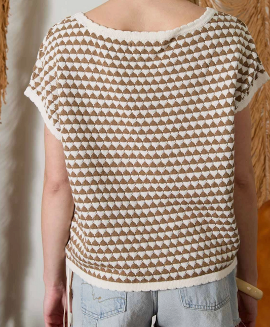 Geometric Grace Sweater BROWN