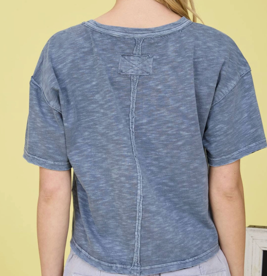 Vintage Lived~In Pocket Tee BLUE