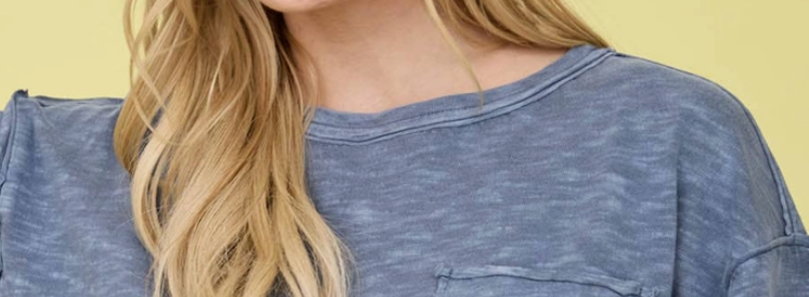 Vintage Lived~In Pocket Tee BLUE