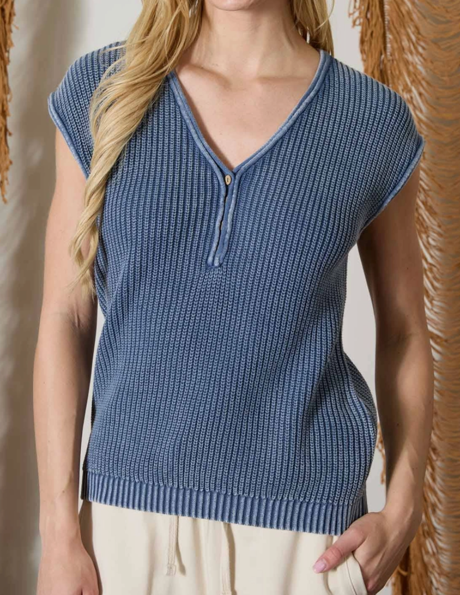 Bayside Knit Sweater Top INDIGO SEA
