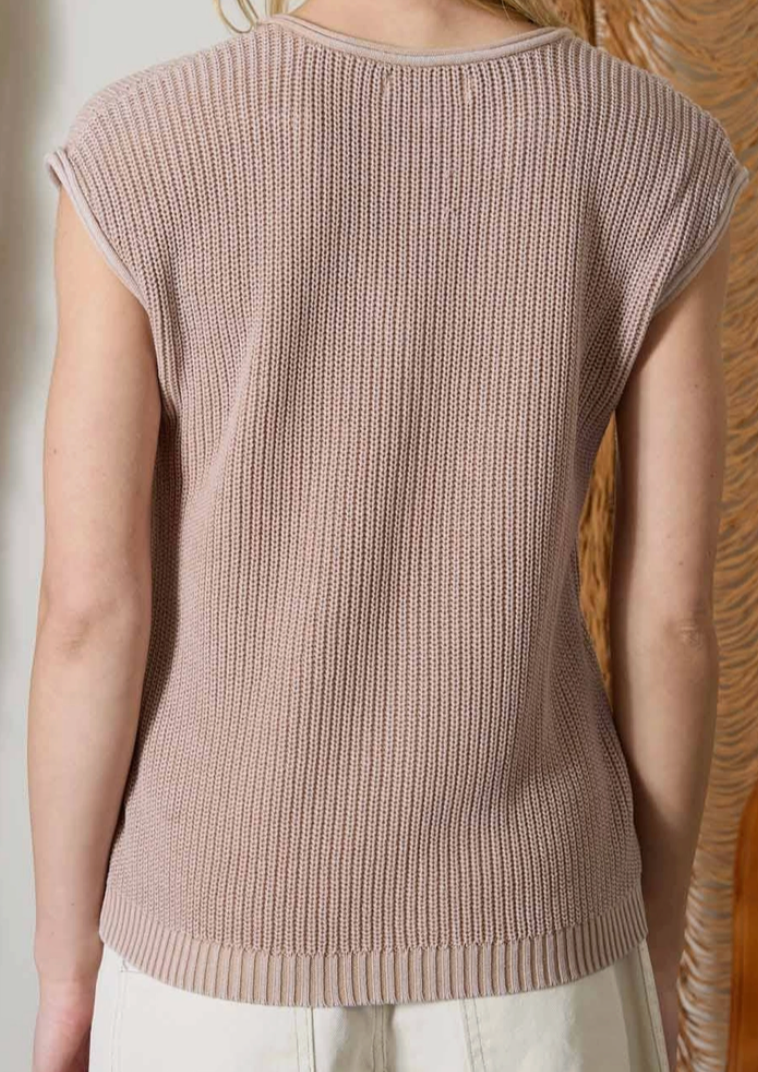 Bayside Knit Sweater Top SAND