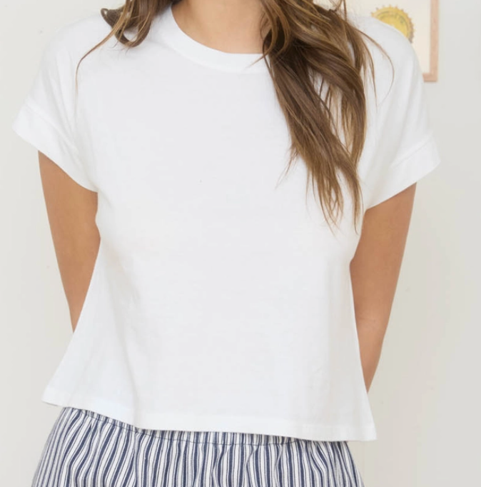 Vintage Wash Boxy Tee WHITE
