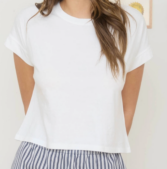 Vintage Wash Boxy Tee WHITE