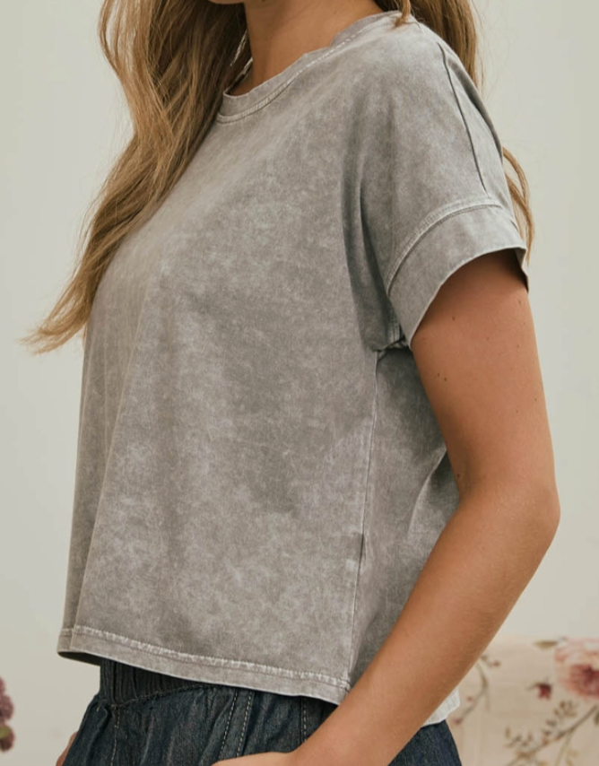 Vintage Wash Boxy Tee STONE