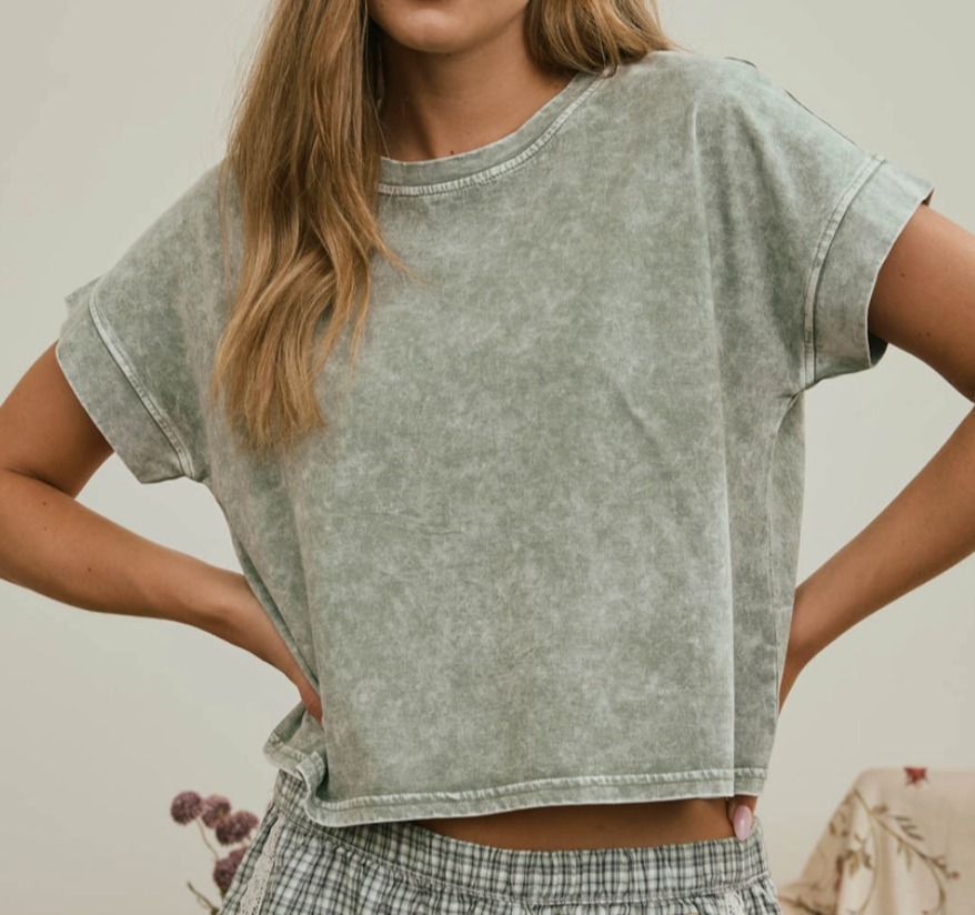 Vintage Wash Boxy Tee MIST
