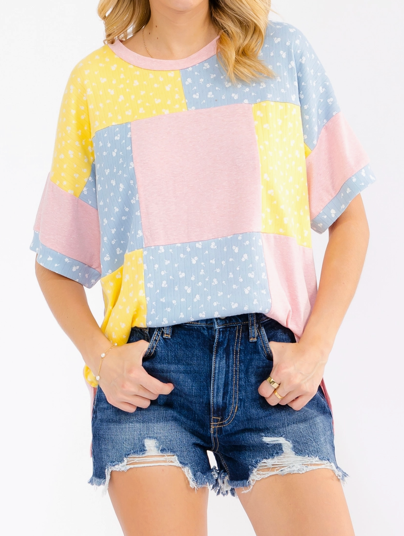 Sunshine Patchwork Top PINK