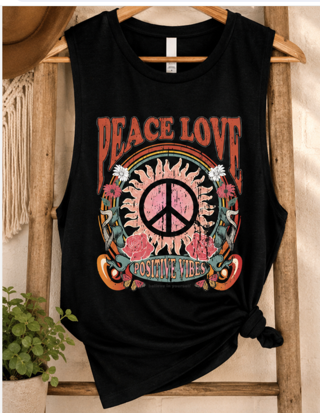 Positive Vibes Tank BLACK