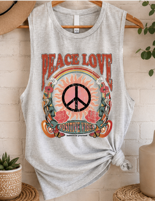 Positive Vibes Tank GRAY