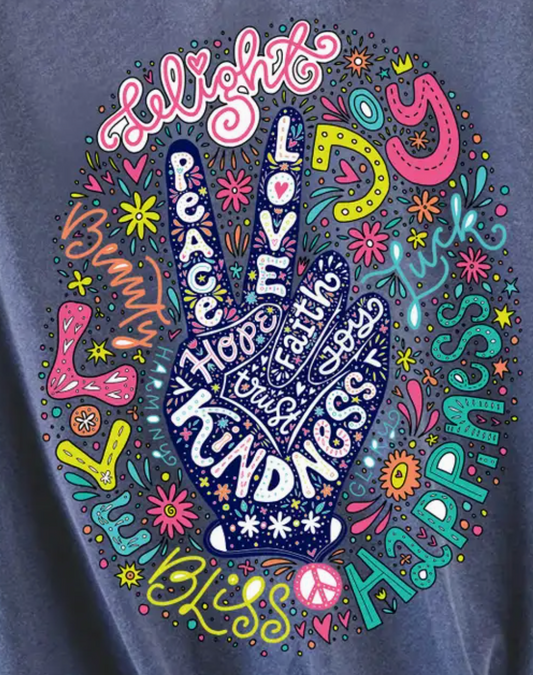 Peaceful Soul Graphic Tee WASHED DENIM