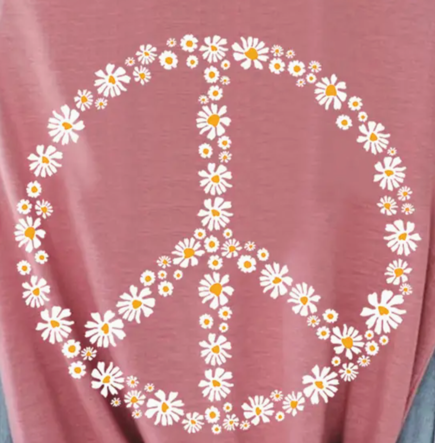 Choose Peace Daisy Tank MAUVE