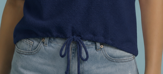Soft Cloud Crop Drawstring NAVY