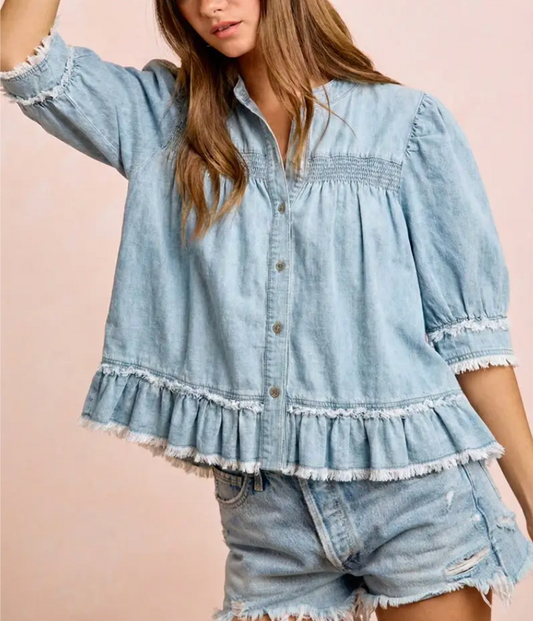 Country Charm Peplum Blouse