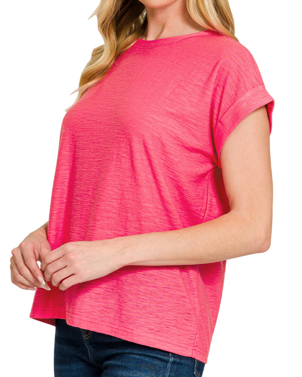 Modal Slub Tee LT WATERMELON