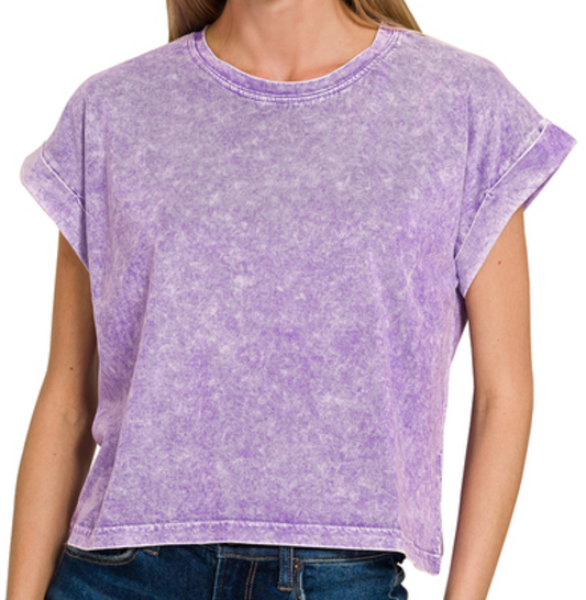 Relaxed Washed Everyday Tee VIOLET