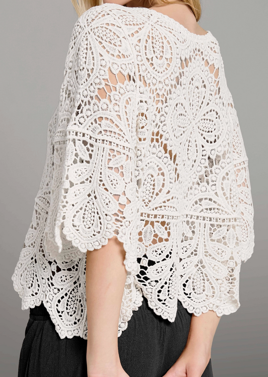 Bohemian Bloom Lace Top NATURAL