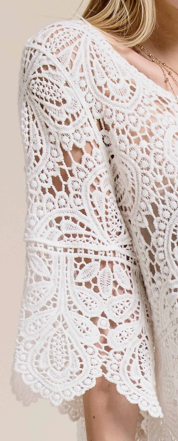 Bohemian Bloom Lace Top NATURAL