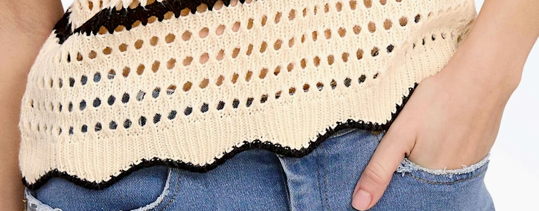Harbor Breeze Crochet Sweater BEIGE