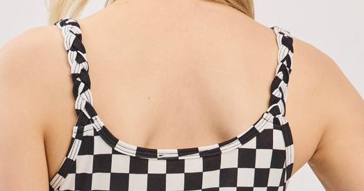 Victory Lap Braided Tank B&W