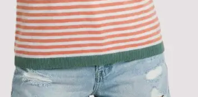 Fresh Contrast Striped Tank ORANGE