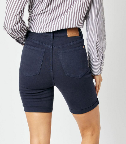 JUDY BLUE Tum Ctrl HR NAVY 7.25/9.25"