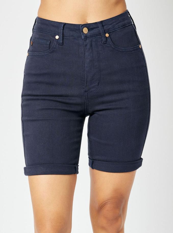 JUDY BLUE Tum Ctrl HR NAVY 7.25/9.25"