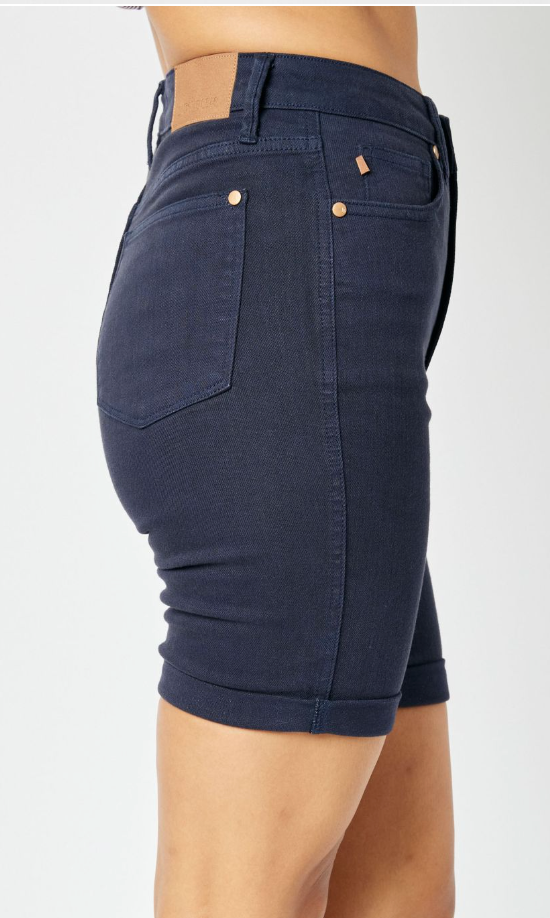 JUDY BLUE Tum Ctrl HR NAVY 7.25/9.25"