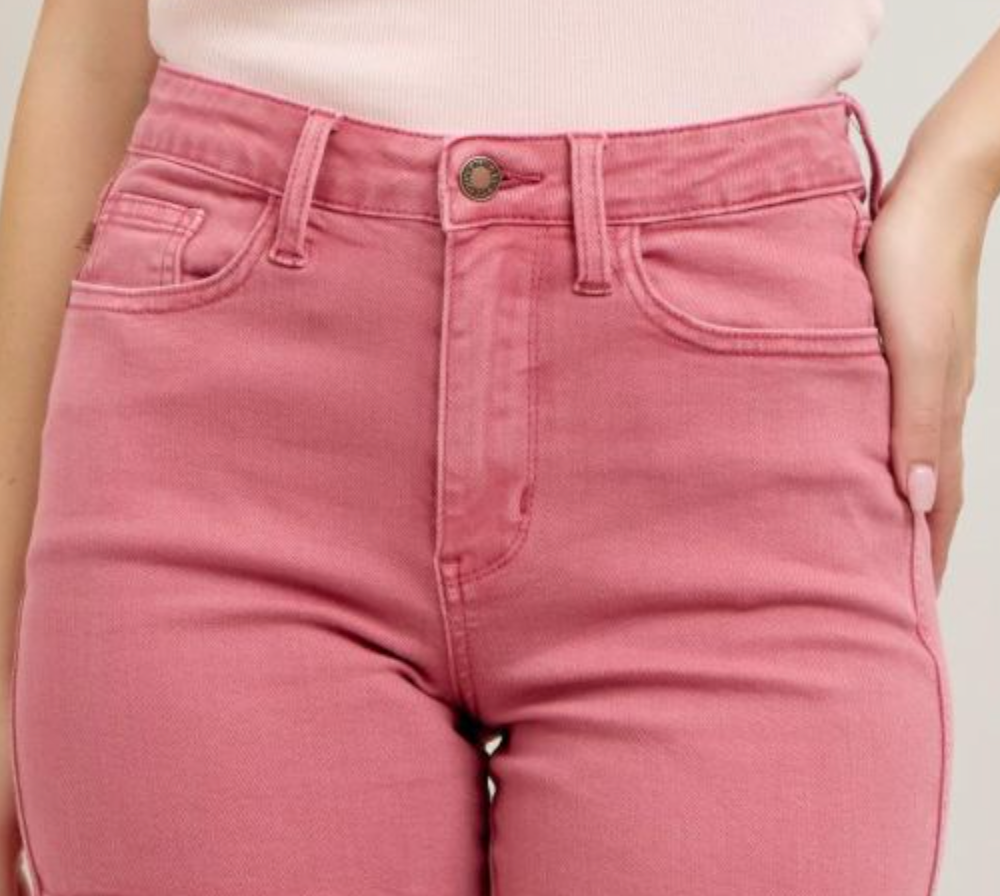JUDY BLUE Embroidered Pocket HR ROSE 5"