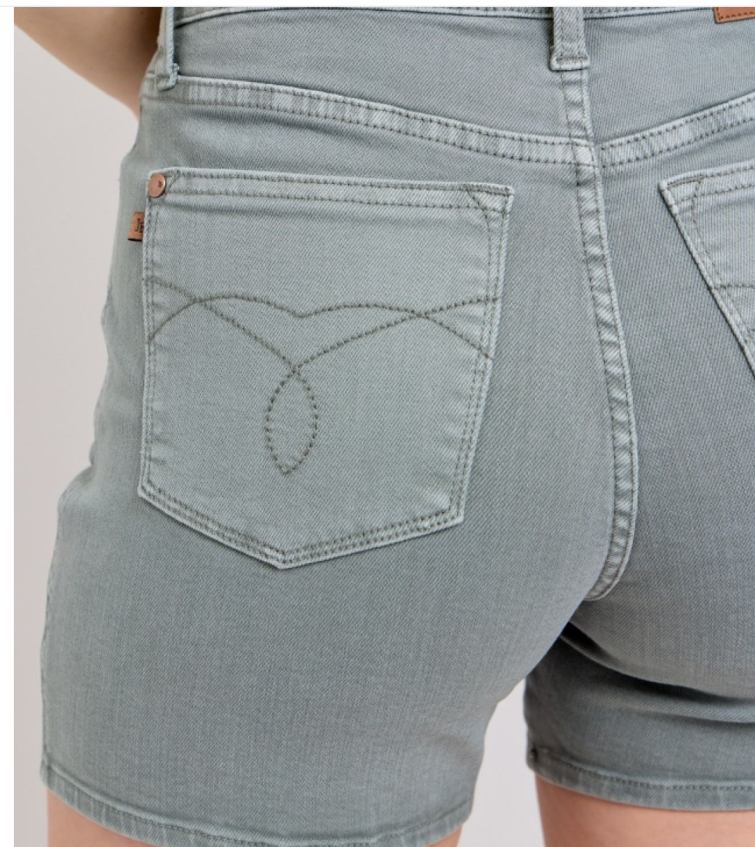 JUDY BLUE Embroidered Pocket HR STONE BLUE 5"