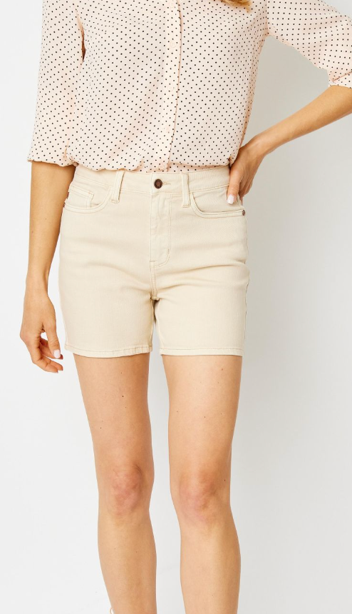JUDY BLUE Embroidered Pocket HR BONE 5"