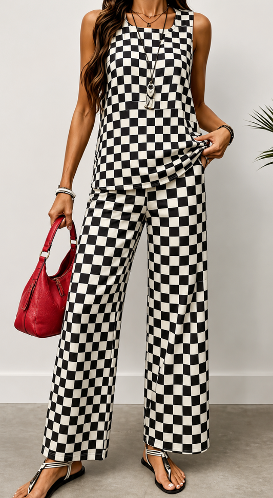 VIntage Wash Checkered Charm Set