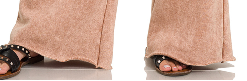 Acid Wash Palazzo Pants 30" RUST