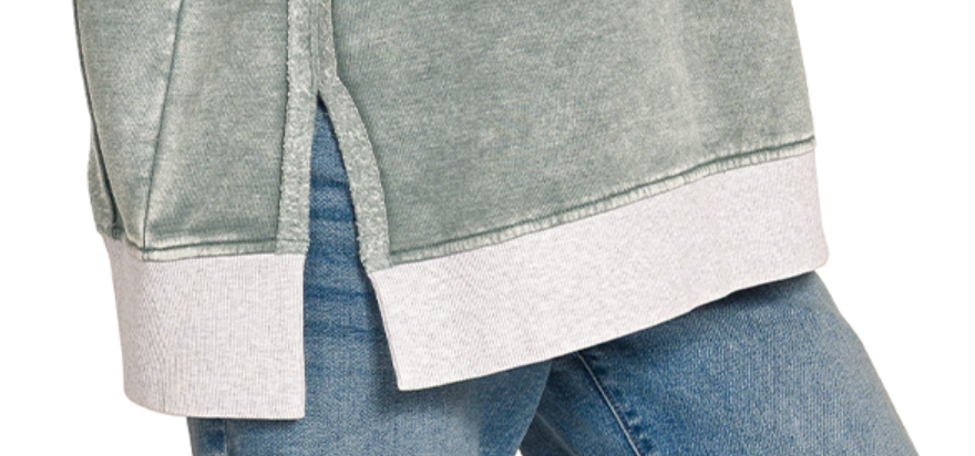 Worn In & Acid Wash Sweatshirt JADE