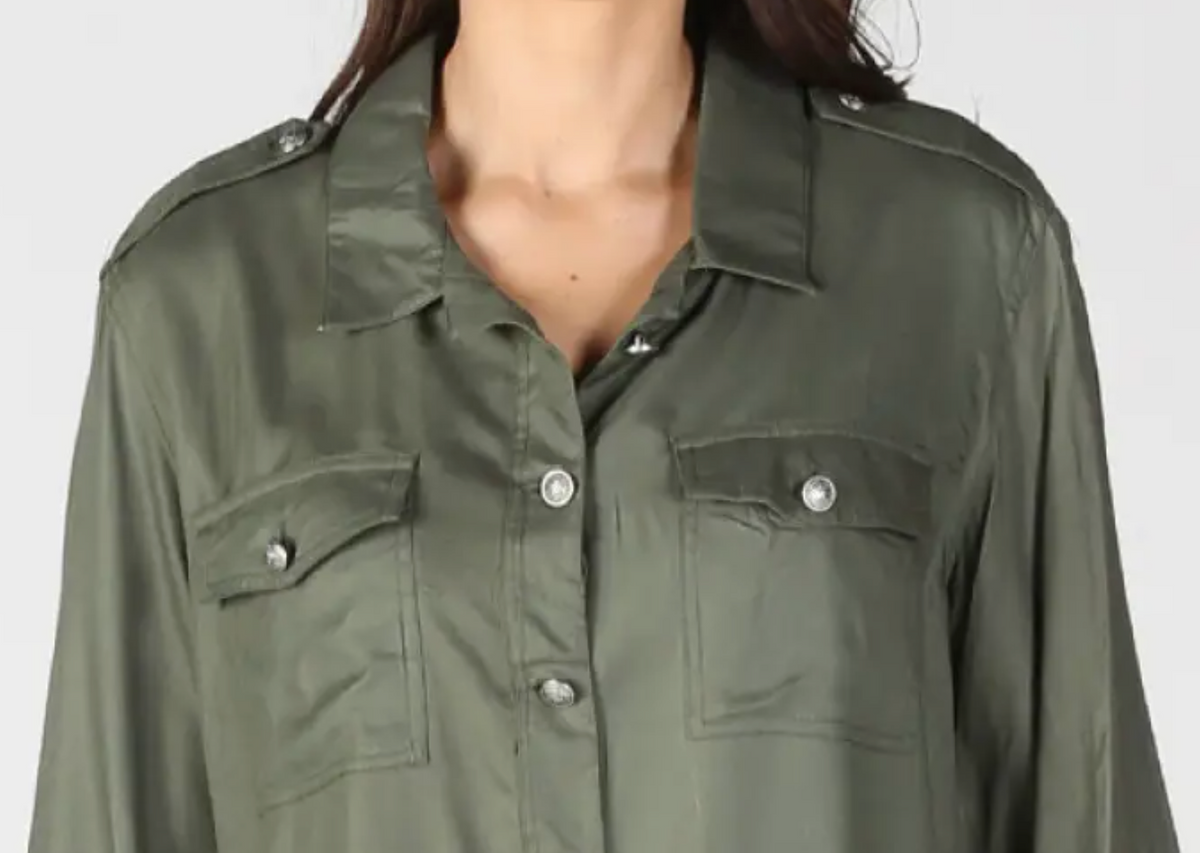 Boho Ruffle Utility Jacket OLIVE