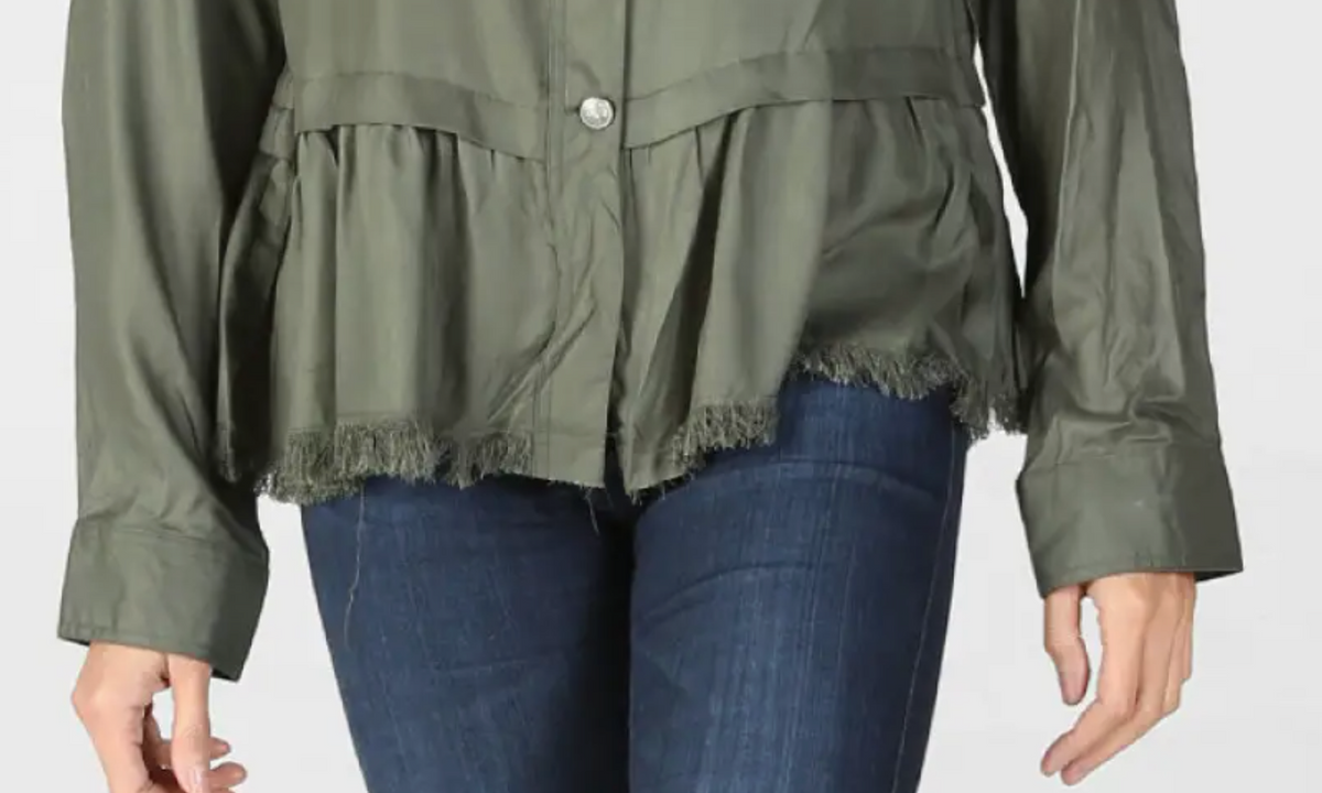 Boho Ruffle Utility Jacket OLIVE