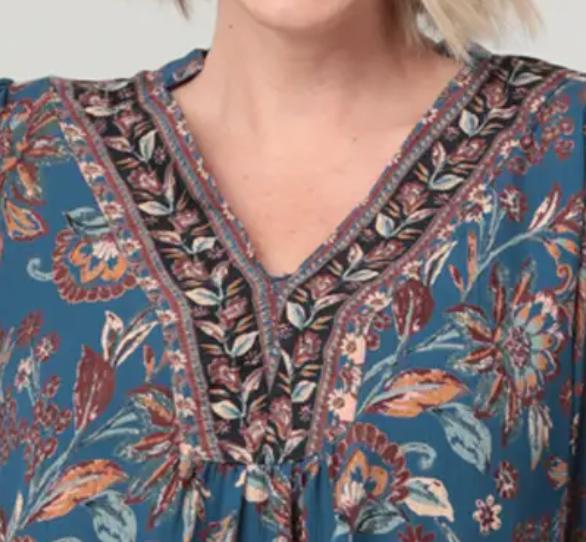 Bohemian Bloom Ruffle Sleeve MULTI