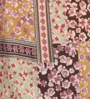 Patchwork Prairie Bell Sleeve PURPLE