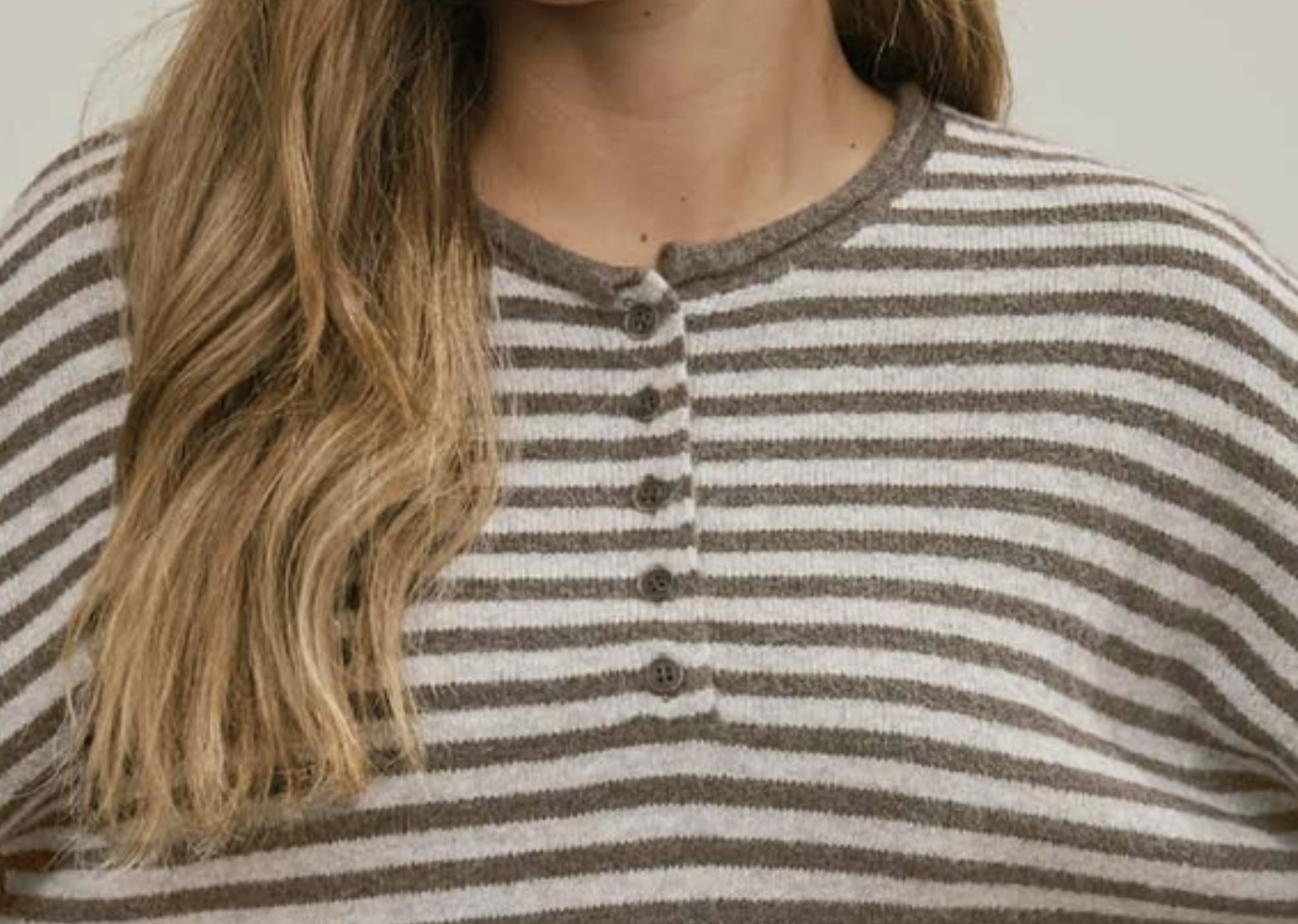 Lennox Stripe Henley COCOA