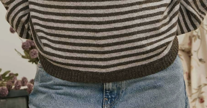 Lennox Stripe Henley COCOA
