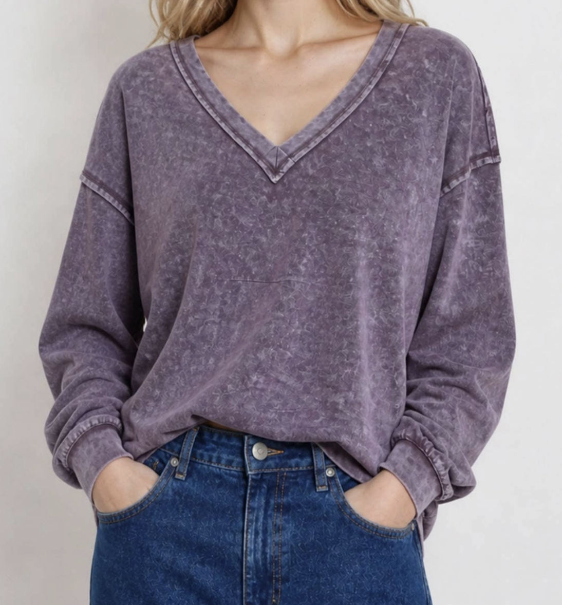 Vintage Wash Exposed Seam PURPLE
