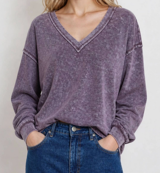 Vintage Wash Exposed Seam PURPLE