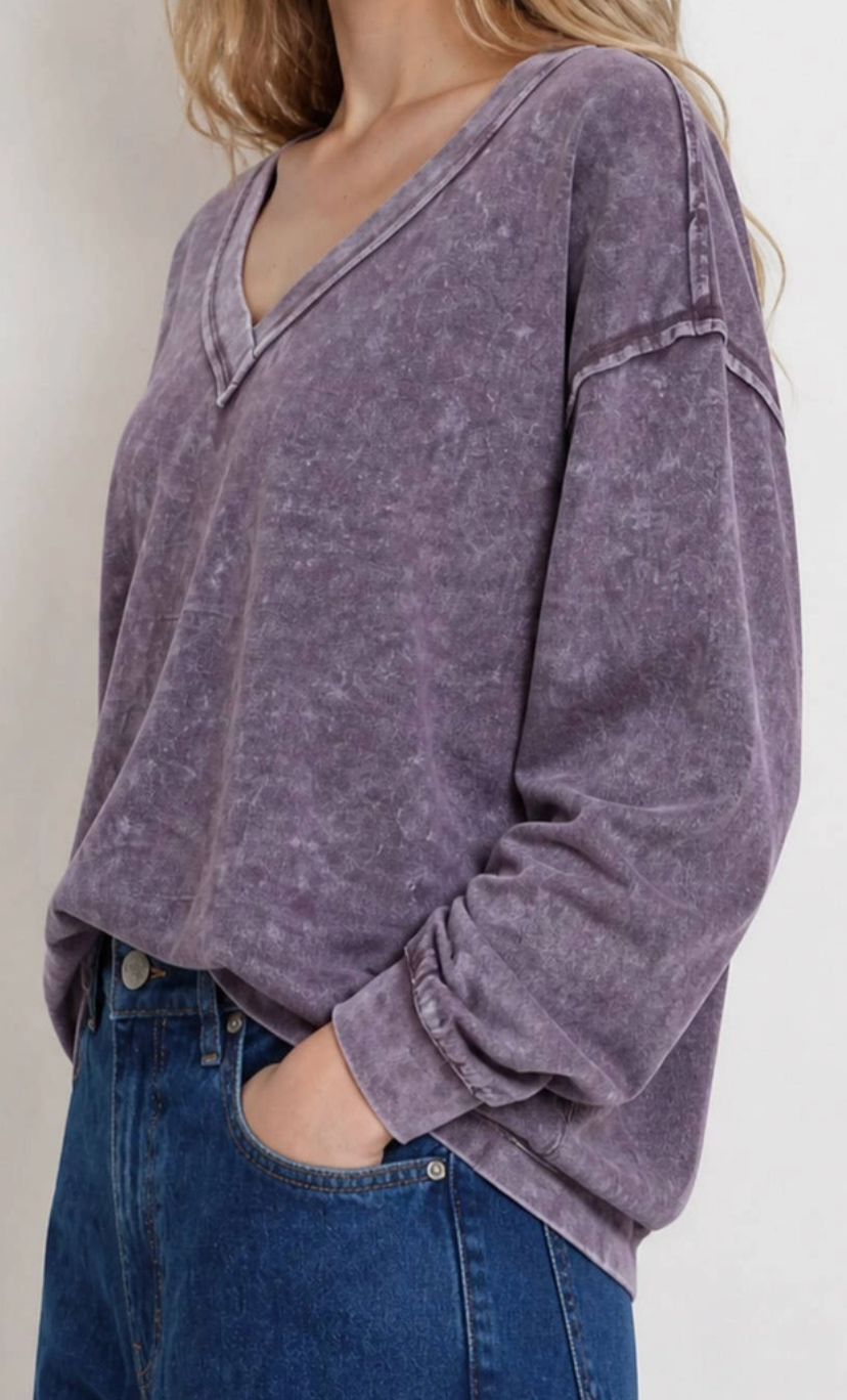 Vintage Wash Exposed Seam PURPLE