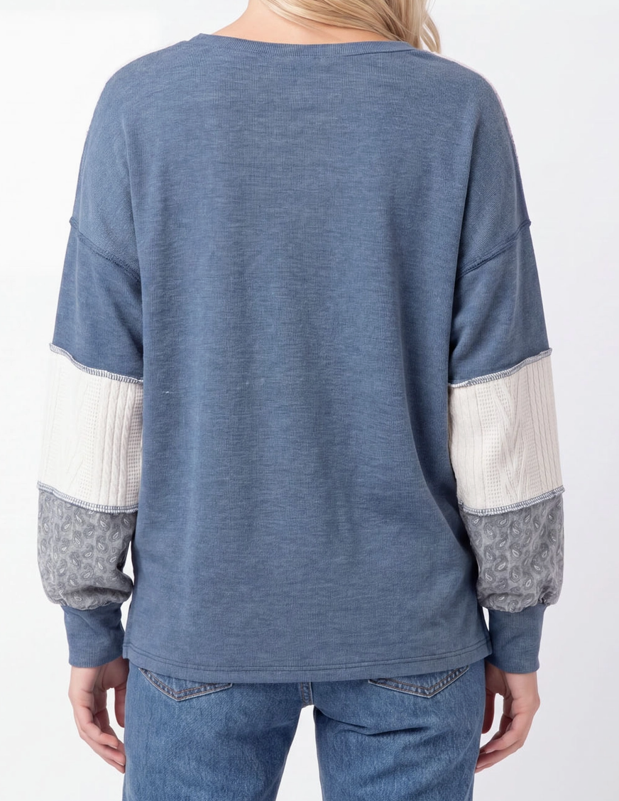 Perfectly Patched Pullover BLUE