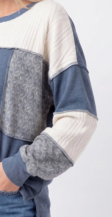 Perfectly Patched Pullover BLUE