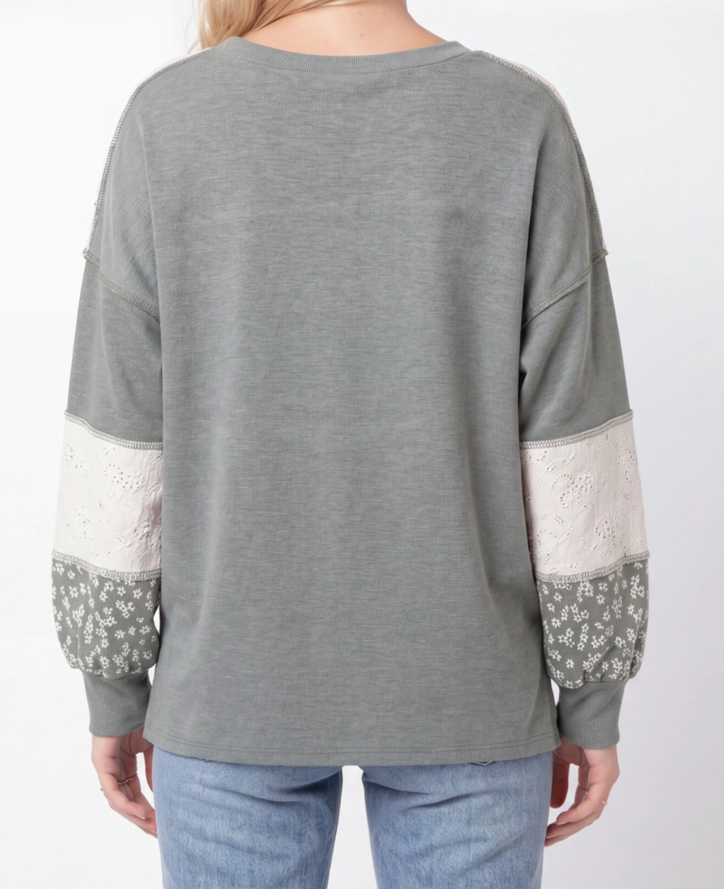 Perfectly Patched Pullover SAGE