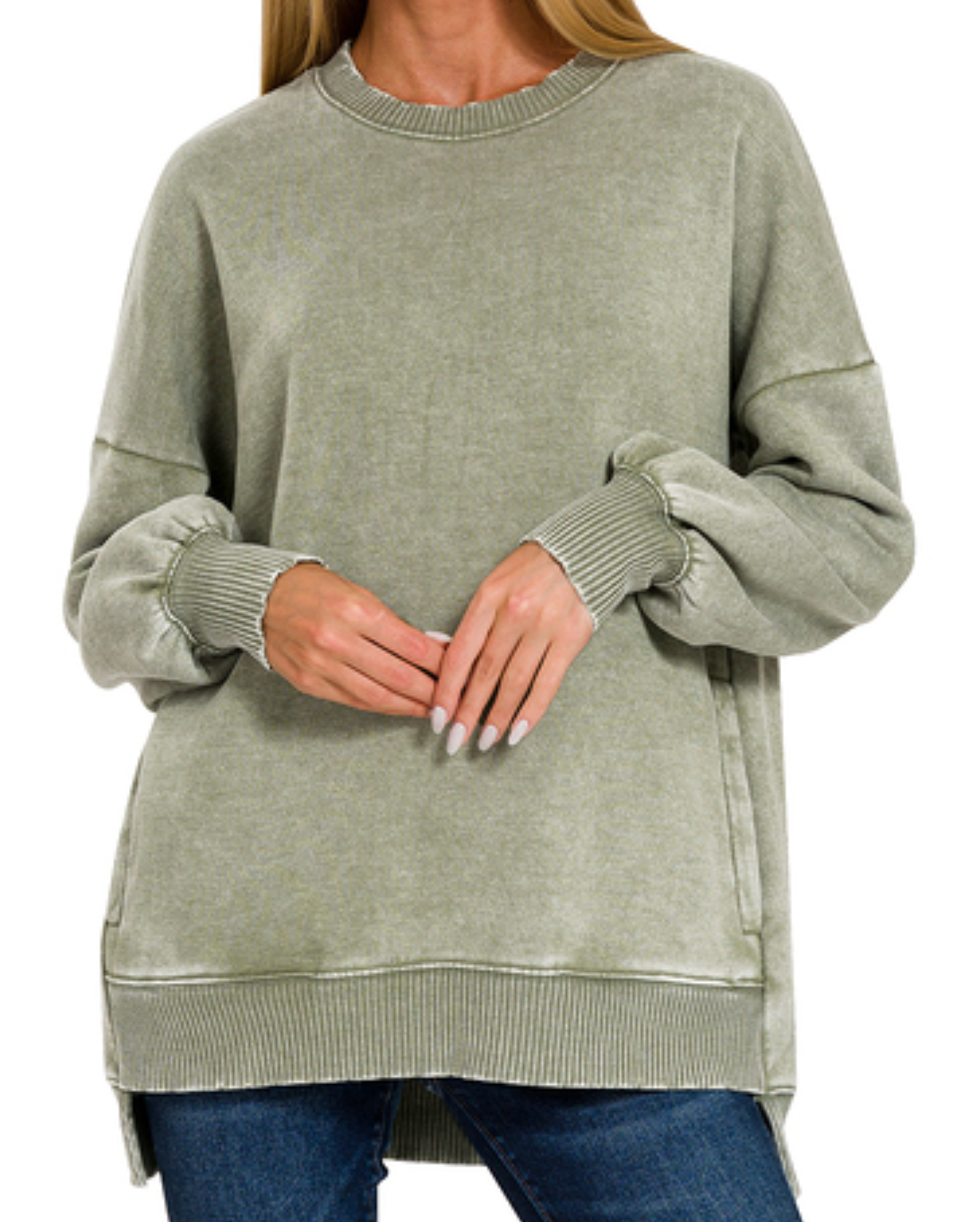 Comfy Comes First Pullover LT OLIVE