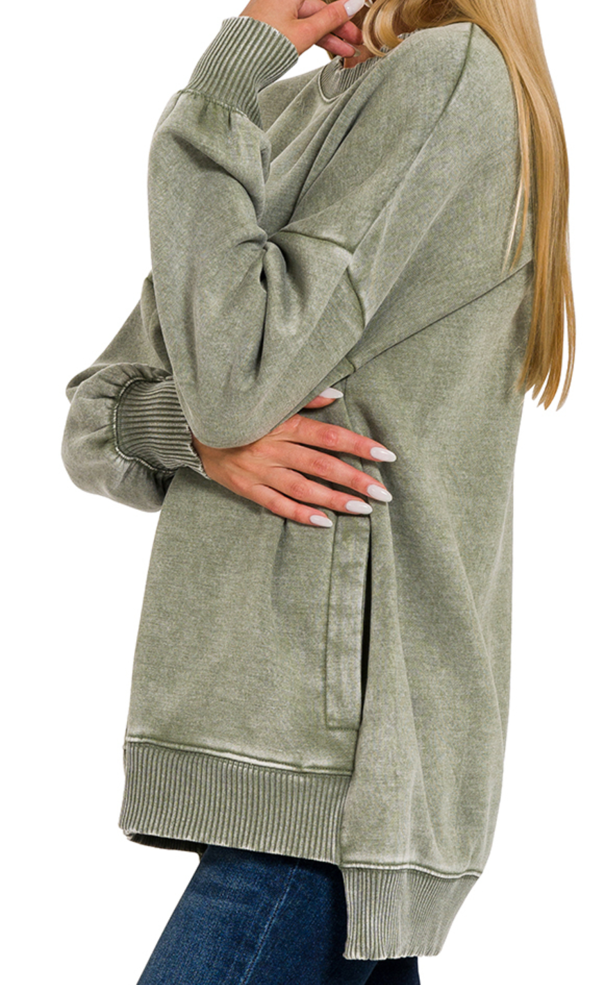 Comfy Comes First Pullover LT OLIVE
