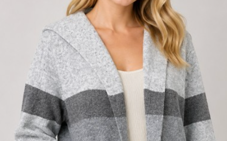 Cozy On Repeat Hooded Cardi GRAY